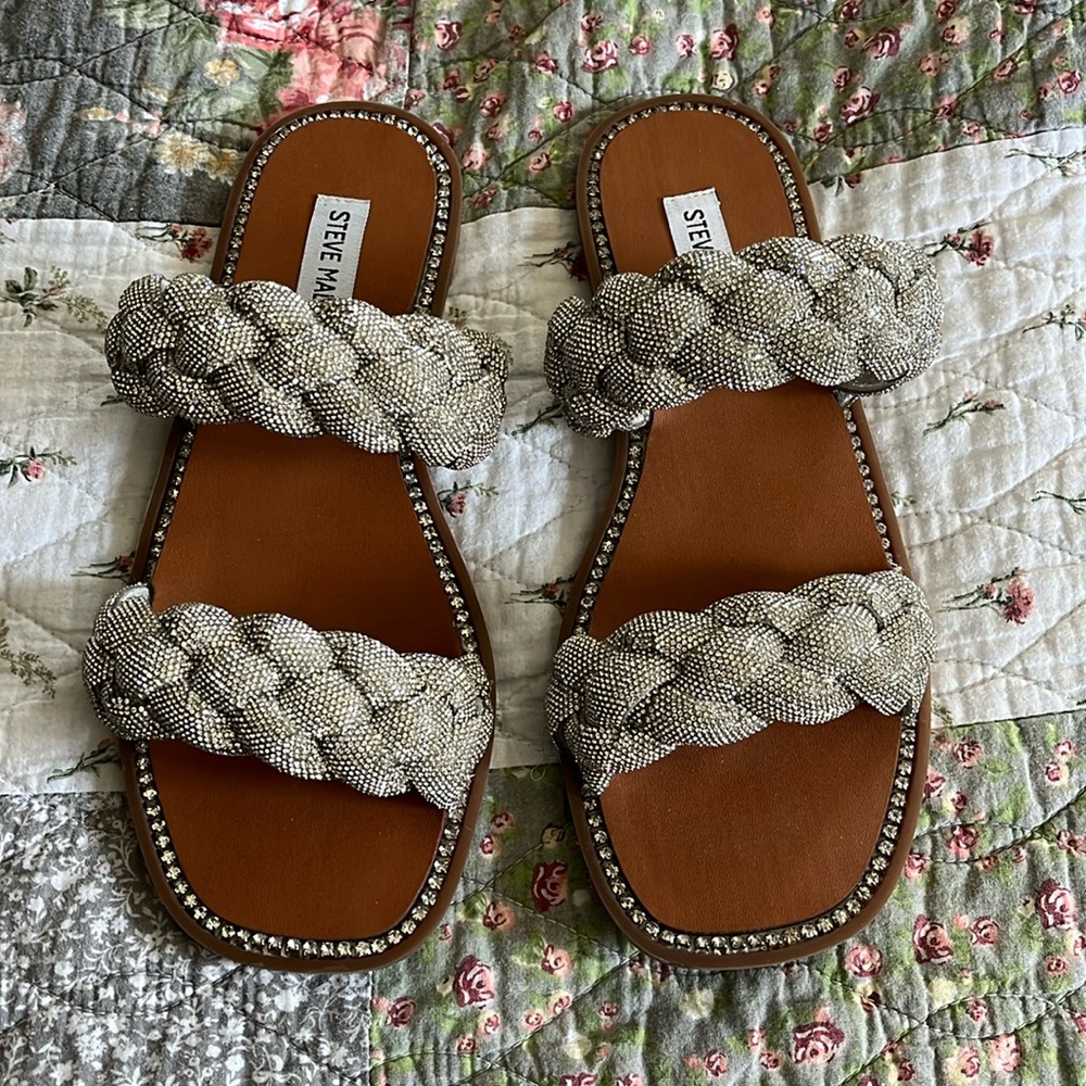 Steve Madden rhinestone sandals. Perfect condition!Size 9